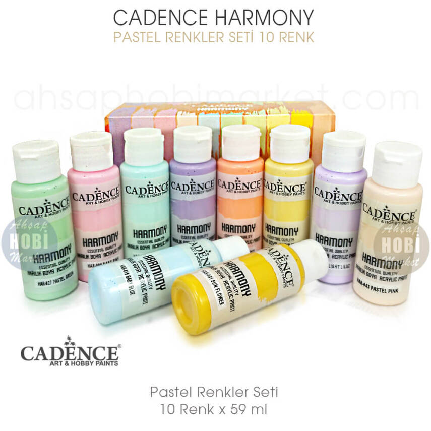Cadence Harmony Akrilik Boya Seti Pastel Renkler 10 Renk 59 ml - 1
