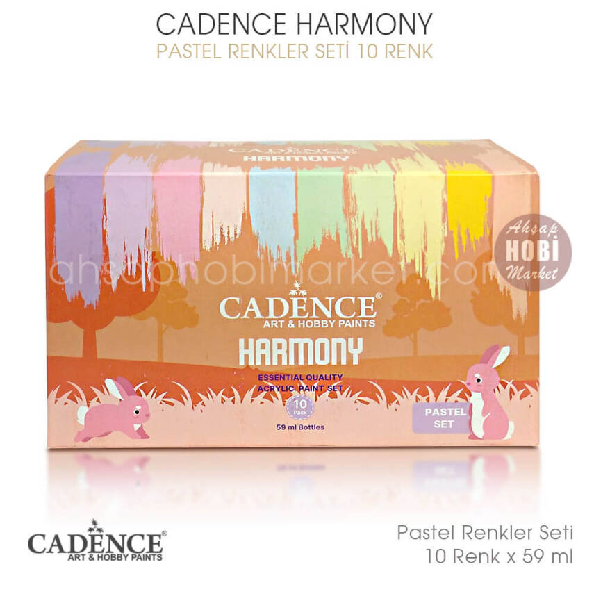 Cadence Harmony Akrilik Boya Seti Pastel Renkler 10 Renk 59 ml - 2