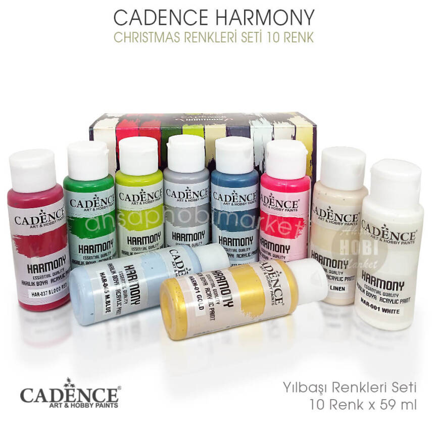 Cadence Harmony Akrilik Boya Seti Yılbaşı Renkler 10 Renk 59 ml - 1