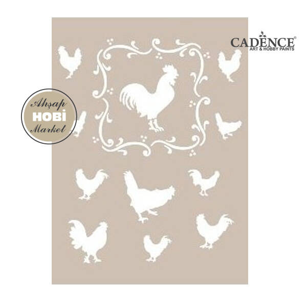 Cadence Horoz Temalı Stencil Şablon AS429 - 1