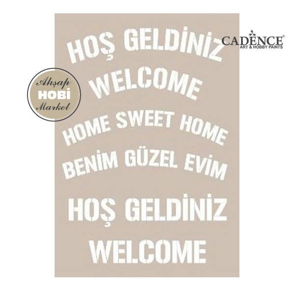 Cadence Hoş Geldiniz Sweet Home Stencil Şablon AS442 - 1