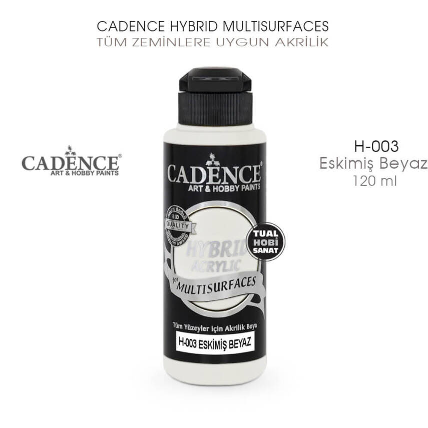 Cadence Hybrid Multisurface H003 Eskimiş Beyaz Akrilik Boya 120 ml - 1