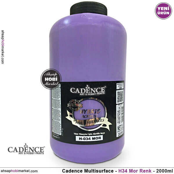 Cadence Hybrid Multisurface H034 Mor Akrilik Boya 2000 ml - 1