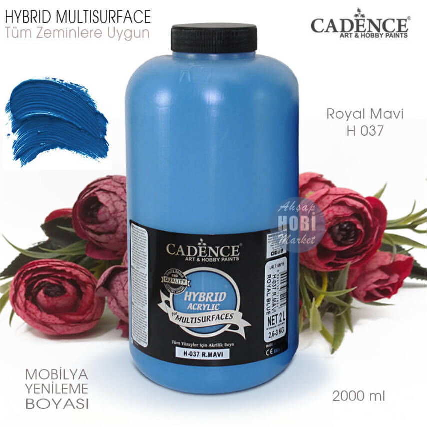 Cadence Hybrid Multisurface H037 Royal Mavi Akrilik Boya 2000 ml - 2