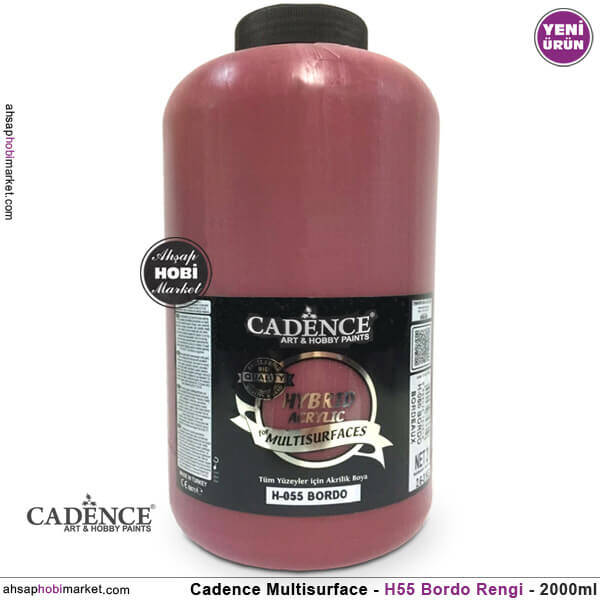 Cadence Hybrid Multisurface H055 Bordo Akrilik Boya 2000 ml - 1