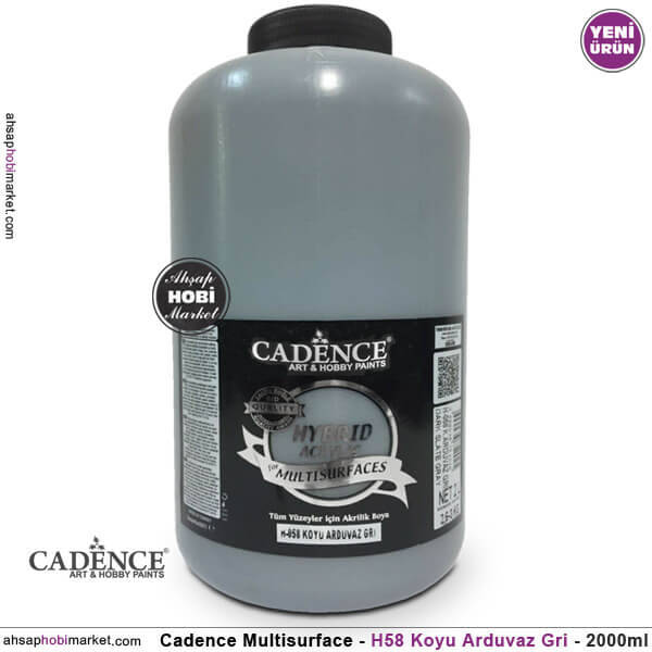 Cadence Hybrid Multisurface H058 Koyu Arduvaz Gri Akrilik Boya 2000 ml - 1