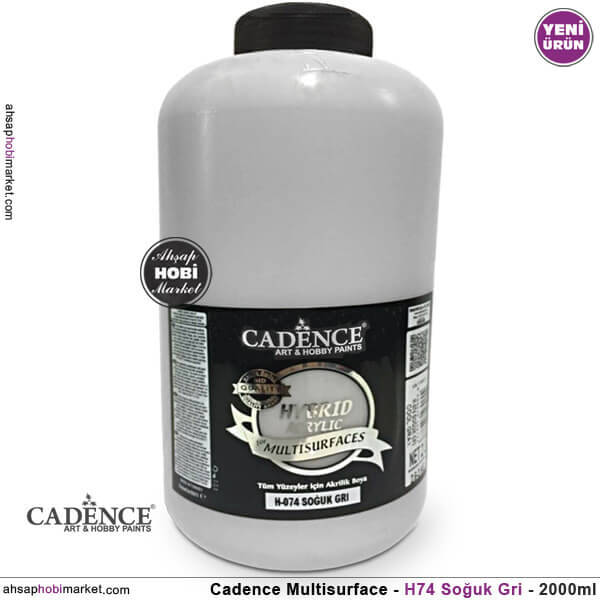 Cadence Hybrid Multisurface H074 Soğuk Gri Akrilik Boya 2000 ml - 1