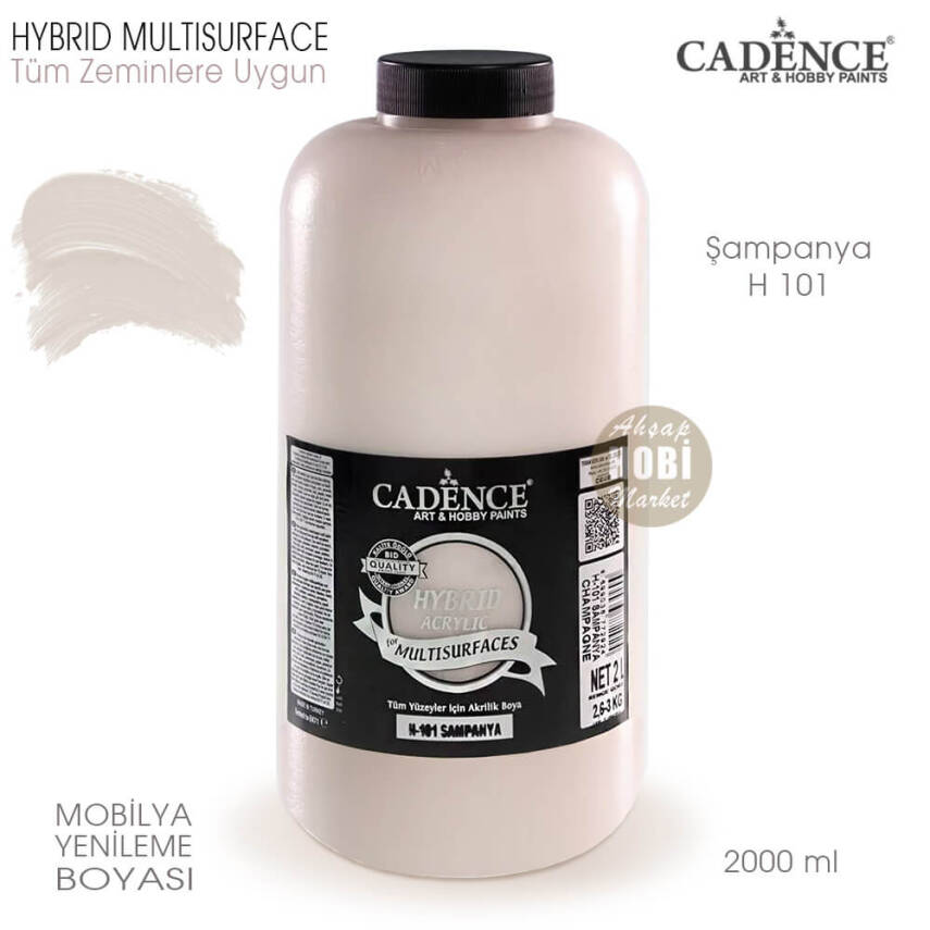 Cadence Hybrid Multisurface H101 Şampanya Akrilik Boya 2000 ml - 1