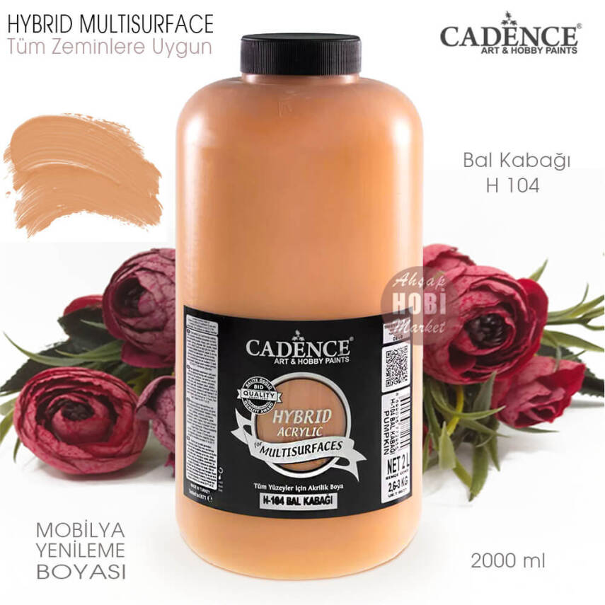 Cadence Hybrid Multisurface H104 Balkabağı Akrilik Boya 2000 ml - 2