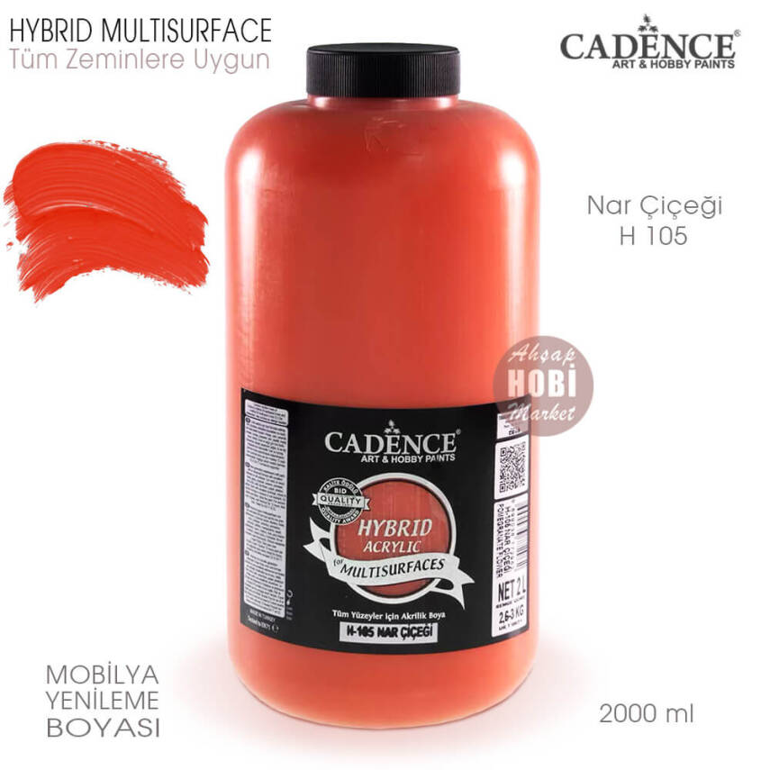 Cadence Hybrid Multisurface H105 Nar Çiçeği Akrilik Boya 2000 ml - 1