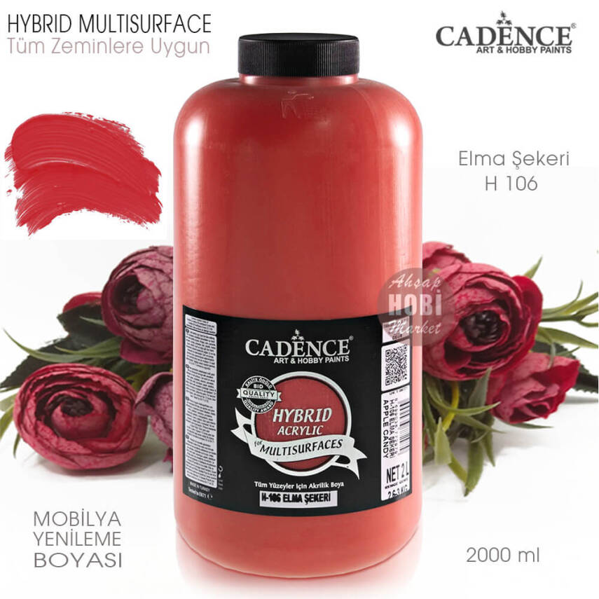 Cadence Hybrid Multisurface H106 Elma Şekeri Akrilik Boya 2000 ml - 2