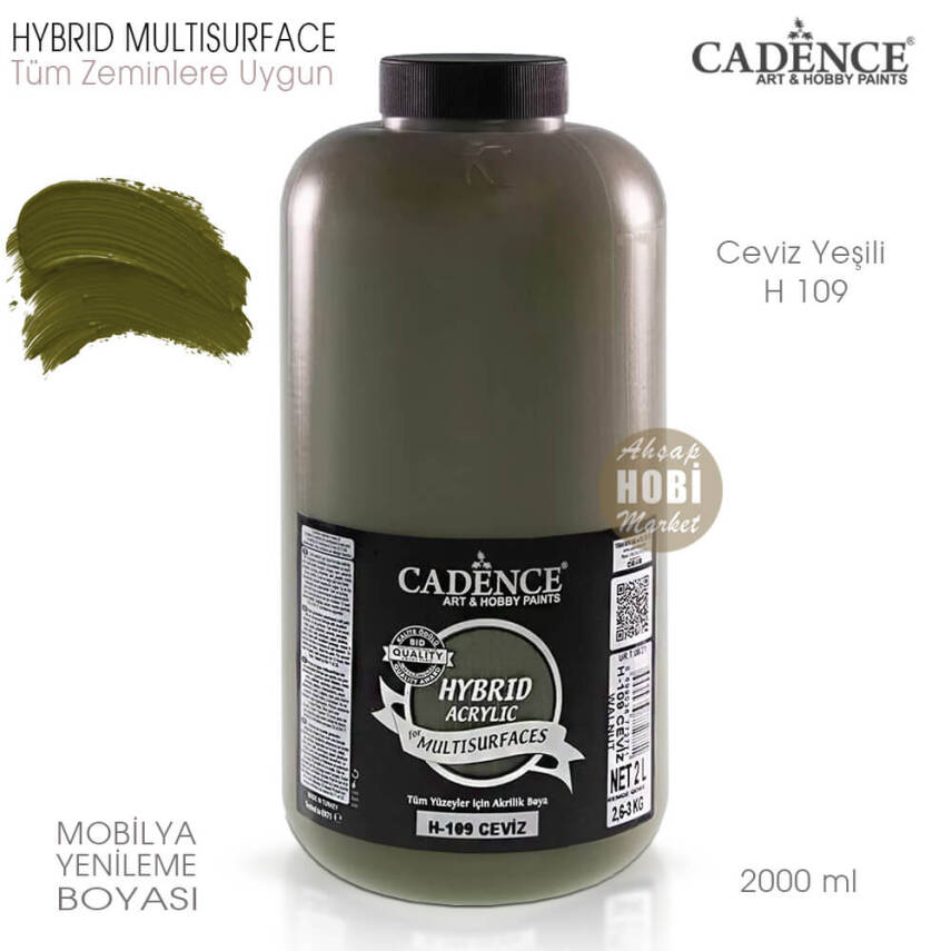 Cadence Hybrid Multisurface H109 Ceviz Yeşili Akrilik Boya 2000 ml - 1