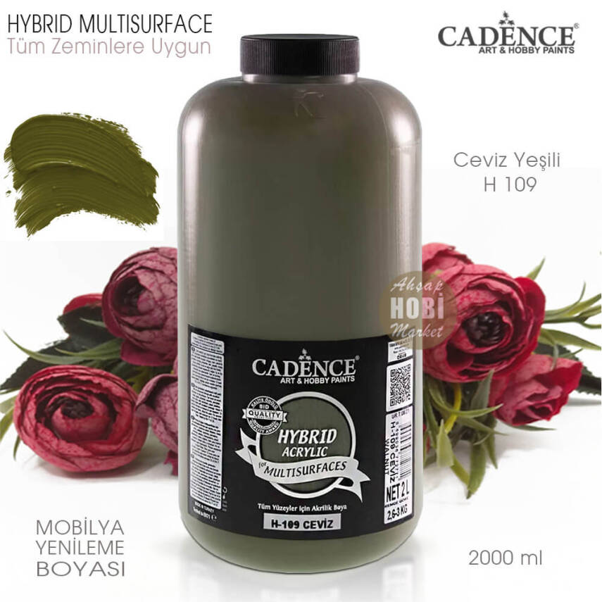 Cadence Hybrid Multisurface H109 Ceviz Yeşili Akrilik Boya 2000 ml - 2