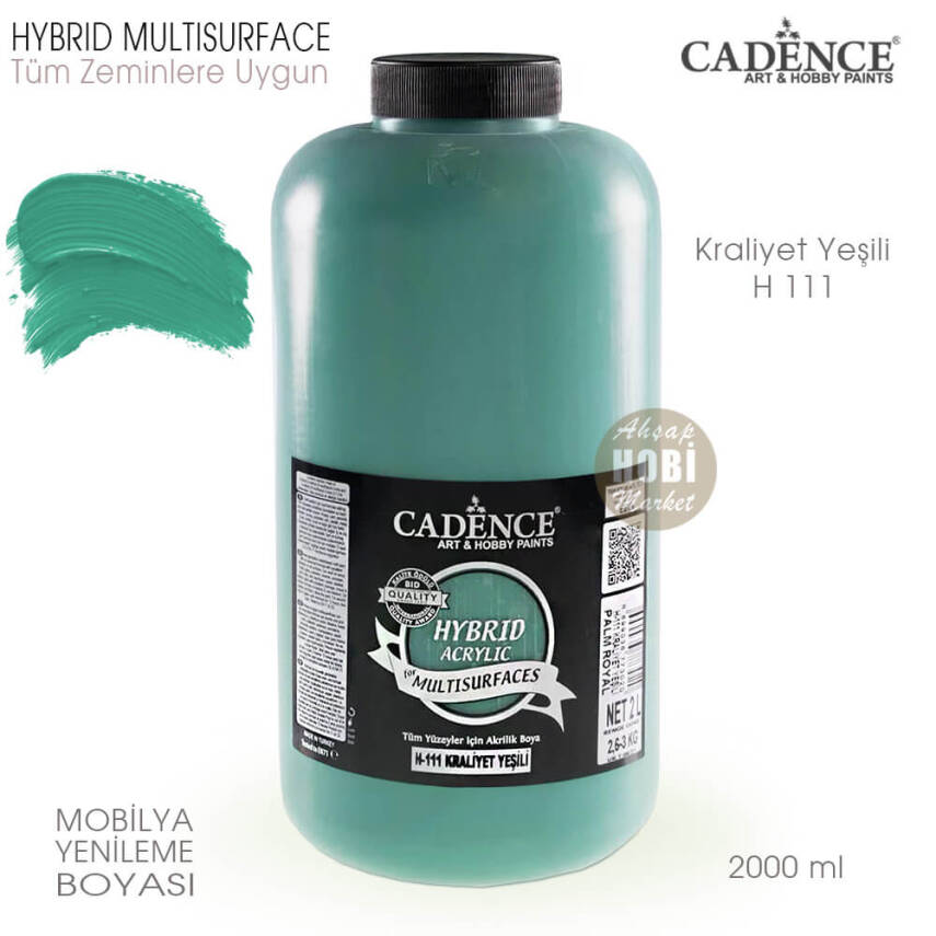 Cadence Hybrid Multisurface H111 Kraliyet Yeşili Akrilik Boya 2000 ml - 1