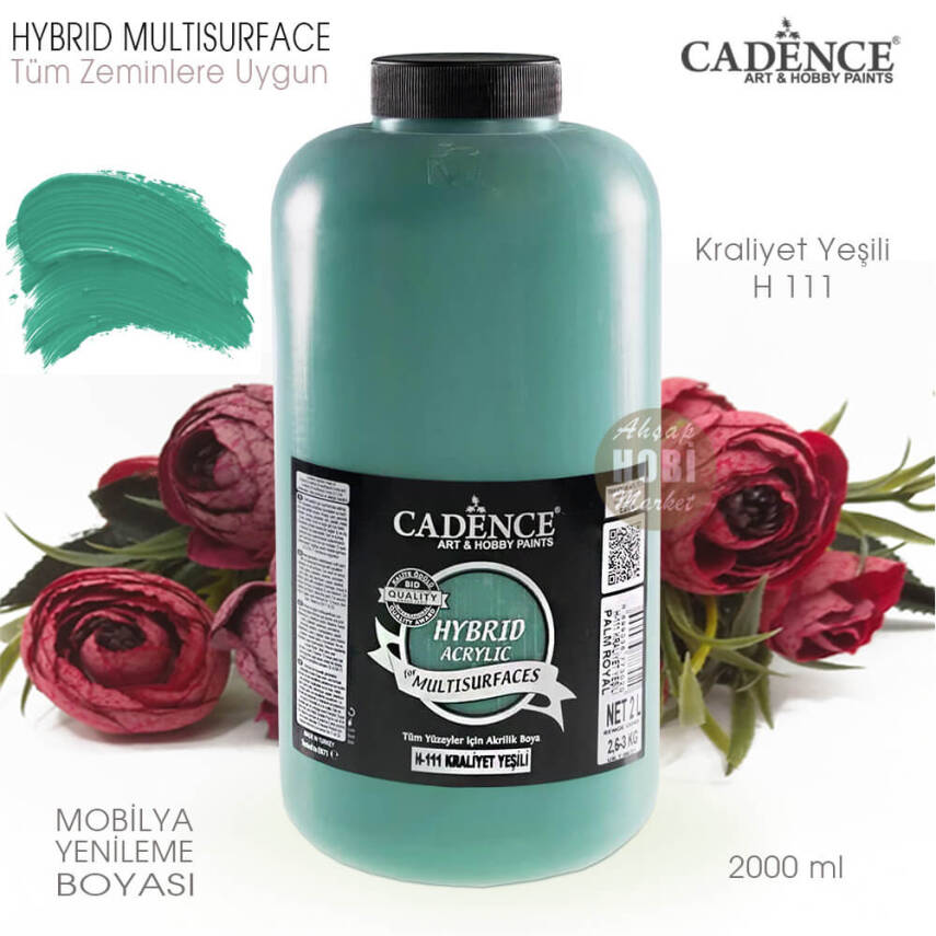 Cadence Hybrid Multisurface H111 Kraliyet Yeşili Akrilik Boya 2000 ml - 2