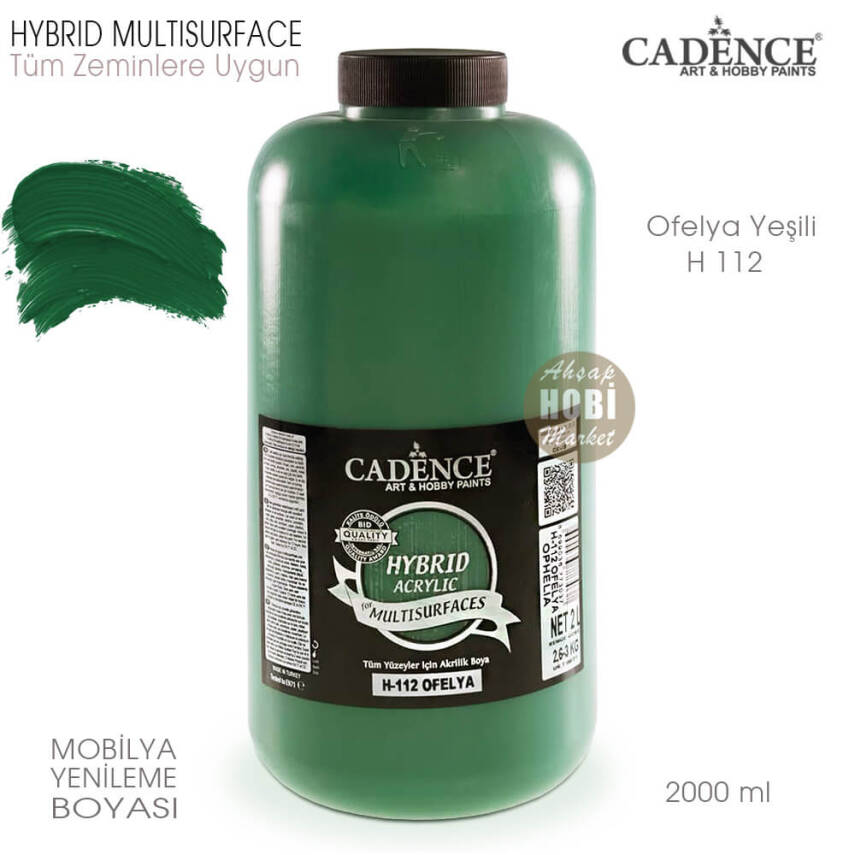 Cadence Hybrid Multisurface H112 Ofelya Yeşili Akrilik Boya 2000 ml - 1