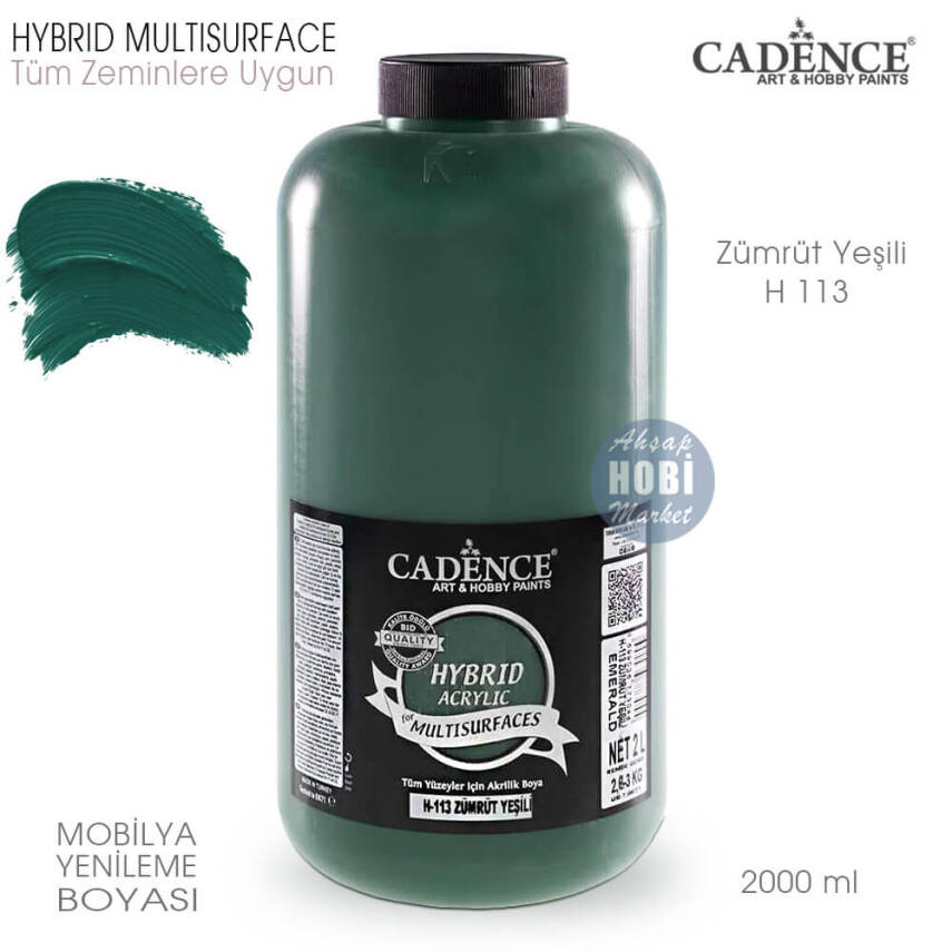 Cadence Hybrid Multisurface H113 Zümrüt Yeşili Akrilik Boya 2000 ml - 1