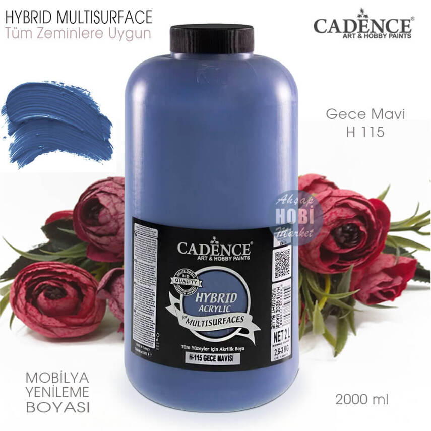 Cadence Hybrid Multisurface H115 Gece Mavisi Akrilik Boya 2000 ml - 2