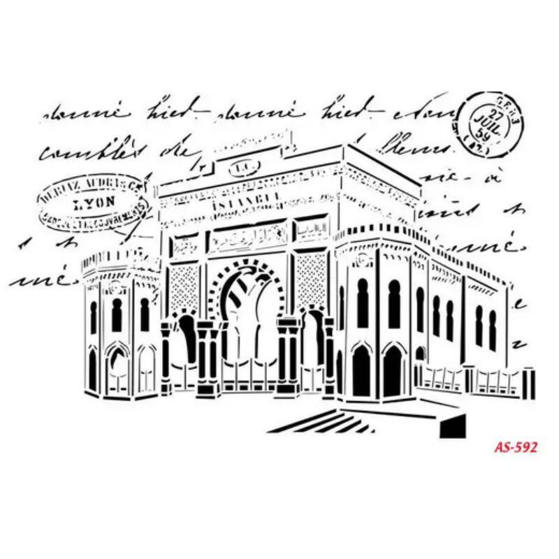 Cadence İstanbul Üniversitesi Temalı Stencil Şablon AS592 - 1