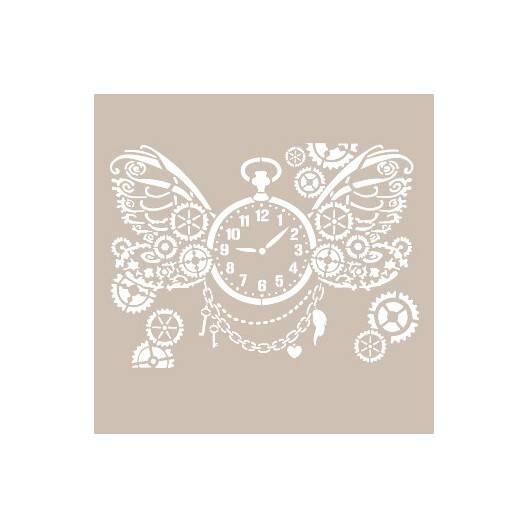 Cadence Kanatlı Saat Temalı Stencil Şablon AS530 - 1