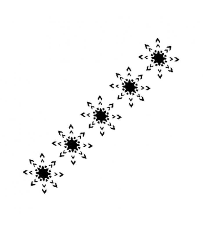 Cadence Kar Tanesi Şeriti Motifli Stencil Şablon K079 - 1