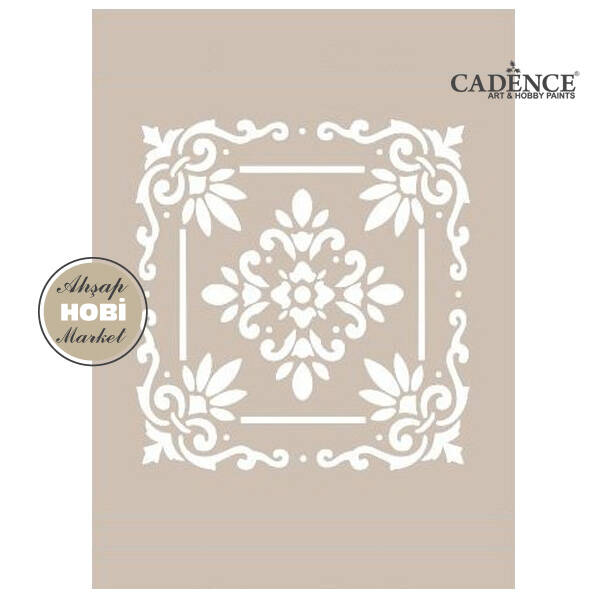 Cadence Kare Motifli Stencil Şablon AS407 - 1