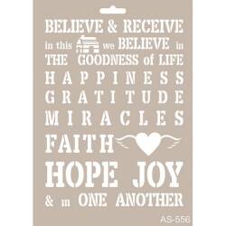 Cadence Karışık Kelimeler Stencil Şablon AS556 - Cadence