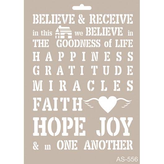 Cadence Karışık Kelimeler Stencil Şablon AS556 - 1