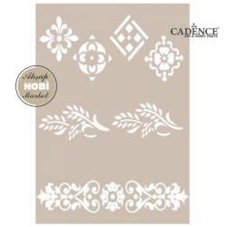 Cadence Karışık Motifli Stencil Şablon AS413 - Cadence