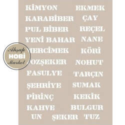 Cadence Kavanoz Etiketleri Desenli Stencil Şablon AS439 - Cadence