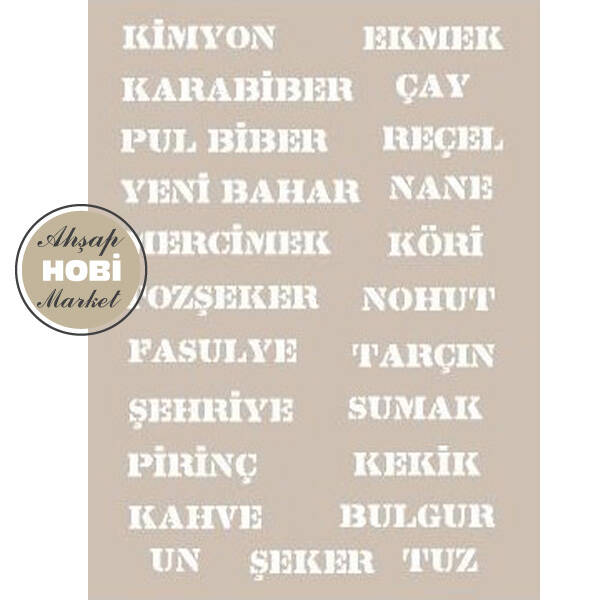 Cadence Kavanoz Etiketleri Desenli Stencil Şablon AS439 - 1