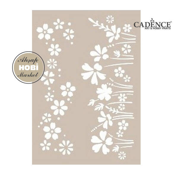 Cadence Kır Çiçekleri Temalı Stencil Şablon AS447 - 1