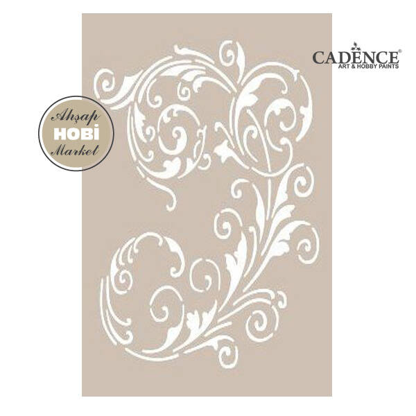 Cadence Kıvrımlı Nakış Desenli Stencil Şablon AS465 - 1