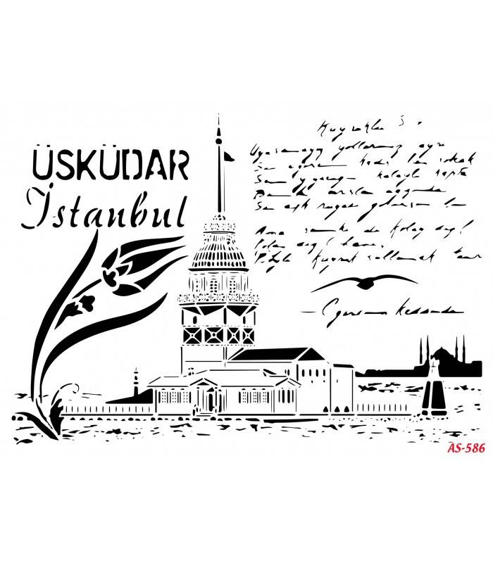 Cadence Kız Kulesi Temalı Stencil Şablon AS586 - 1