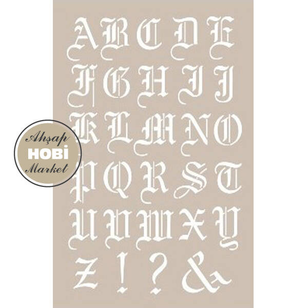 Cadence Klasik Büyük Harfler Stencil Şablon AS532 - 1