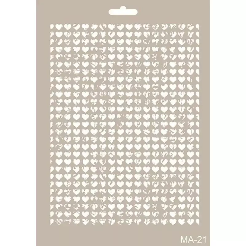 Cadence Küçük Kalpler Temali Mix Media Stencil MA21 - 1