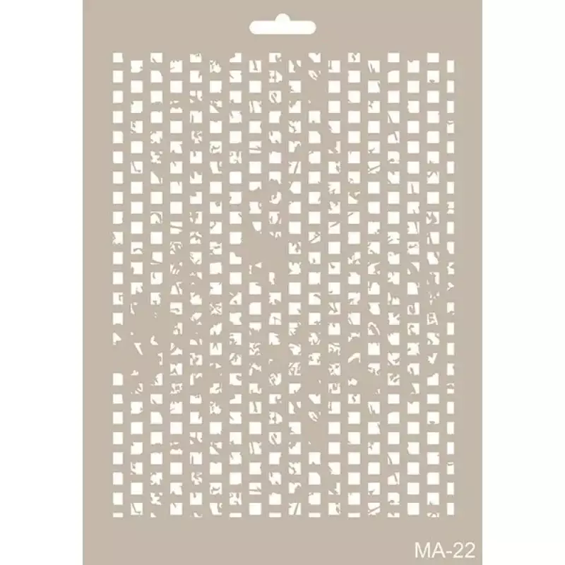 Cadence Küçük Kareler Temali Mix Media Stencil MA22 - 1