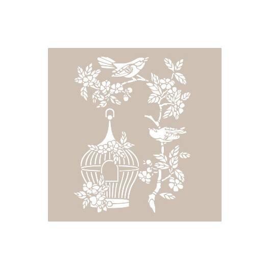 Cadence Kuş Kafesi Temalı Stencil Şablon AS539 - 1