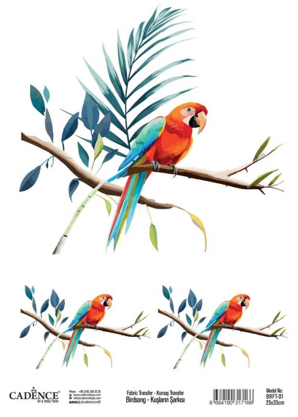 Cadence Kuşların Şarkısı Kumaş Transfer Kağıdı BRFT-01 - 1