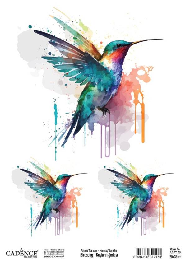 Cadence Kuşların Şarkısı Kumaş Transfer Kağıdı BRFT-02 - 1