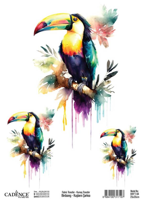 Cadence Kuşların Şarkısı Kumaş Transfer Kağıdı BRFT-04 - 1