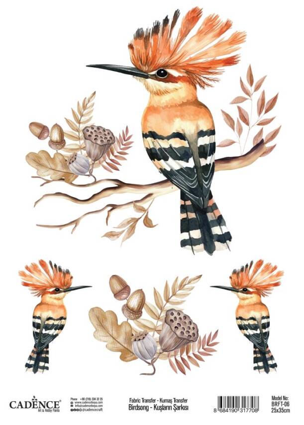 Cadence Kuşların Şarkısı Kumaş Transfer Kağıdı BRFT-06 - 1
