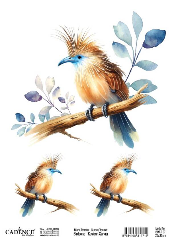 Cadence Kuşların Şarkısı Kumaş Transfer Kağıdı BRFT-07 - 1