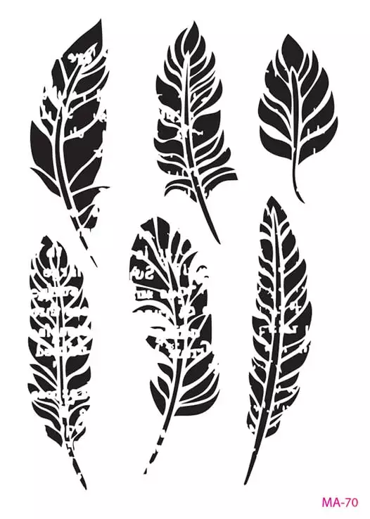 Cadence Kuştüyü Temalı Stencil Şablon MA70 - 1