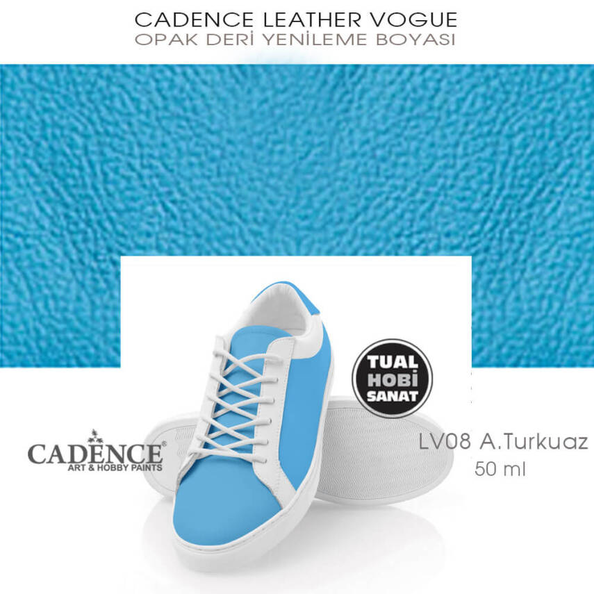Cadence Leather Vogue Deri Boyası Açık Turkuaz LV08 (50 ml) - 2