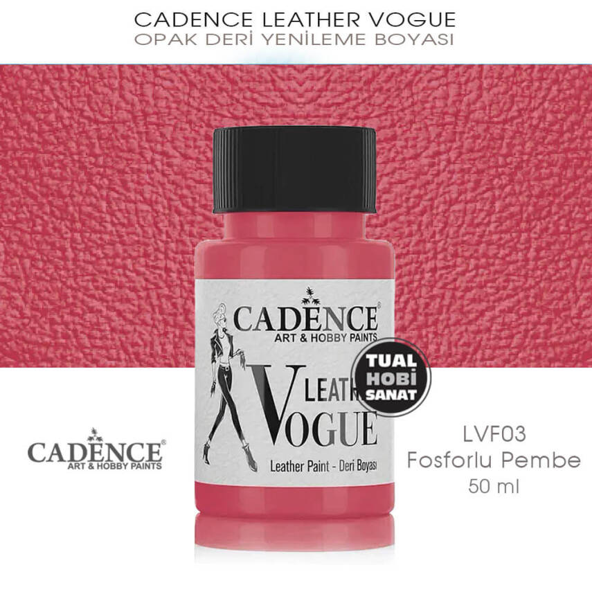 Cadence Leather Vogue Deri Boyası Fosforlu Pembe LVF03 (50 ml) - 1
