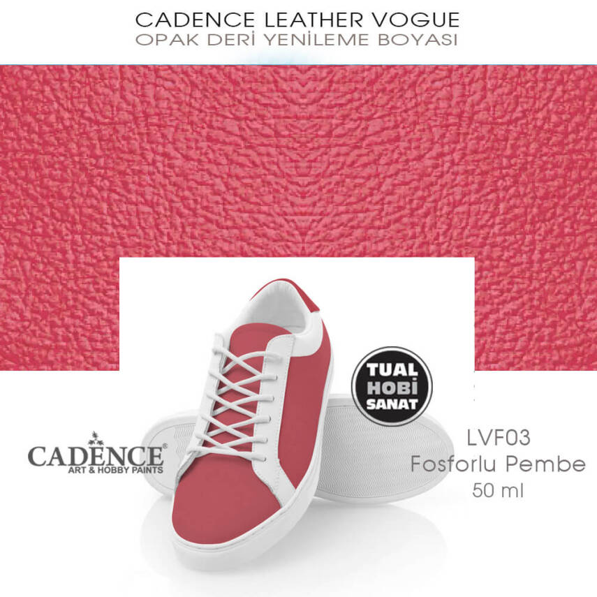 Cadence Leather Vogue Deri Boyası Fosforlu Pembe LVF03 (50 ml) - 2