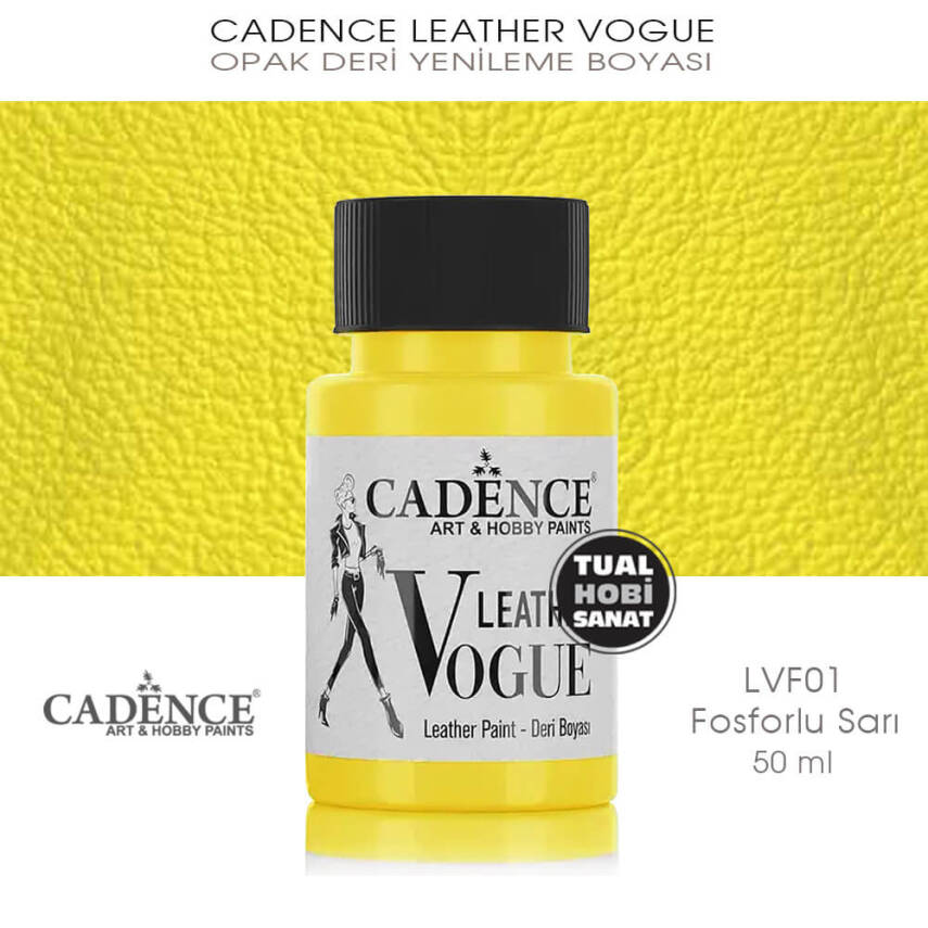 Cadence Leather Vogue Deri Boyası Fosforlu Sarı LVF01 (50 ml) - 1