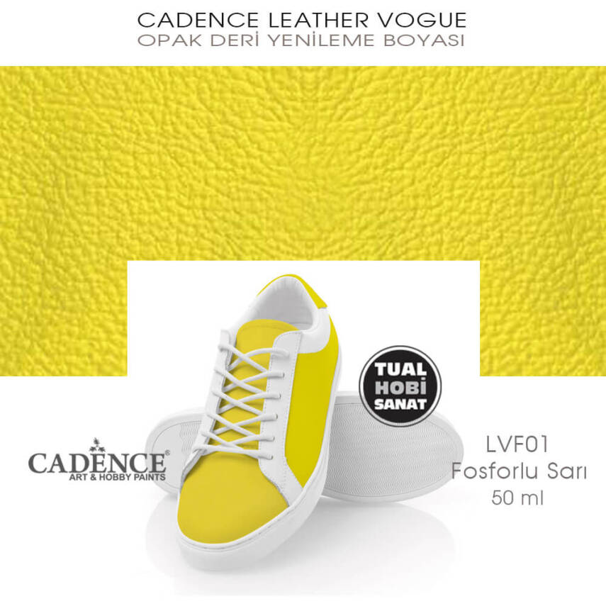 Cadence Leather Vogue Deri Boyası Fosforlu Sarı LVF01 (50 ml) - 2