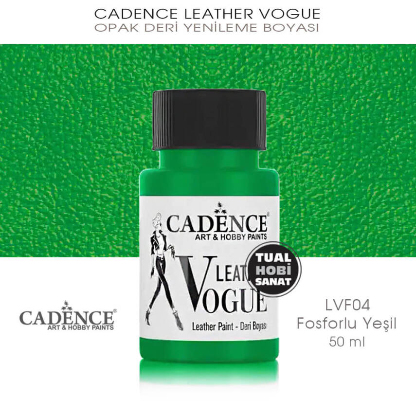 Cadence Leather Vogue Deri Boyası Fosforlu Yeşil LVF04 (50 ml) - 1